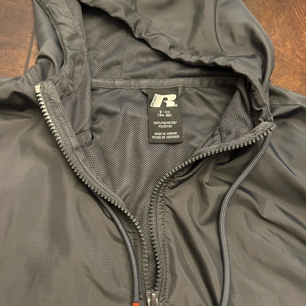 Russell athletic Red and Black Windbreaker rain Jacket